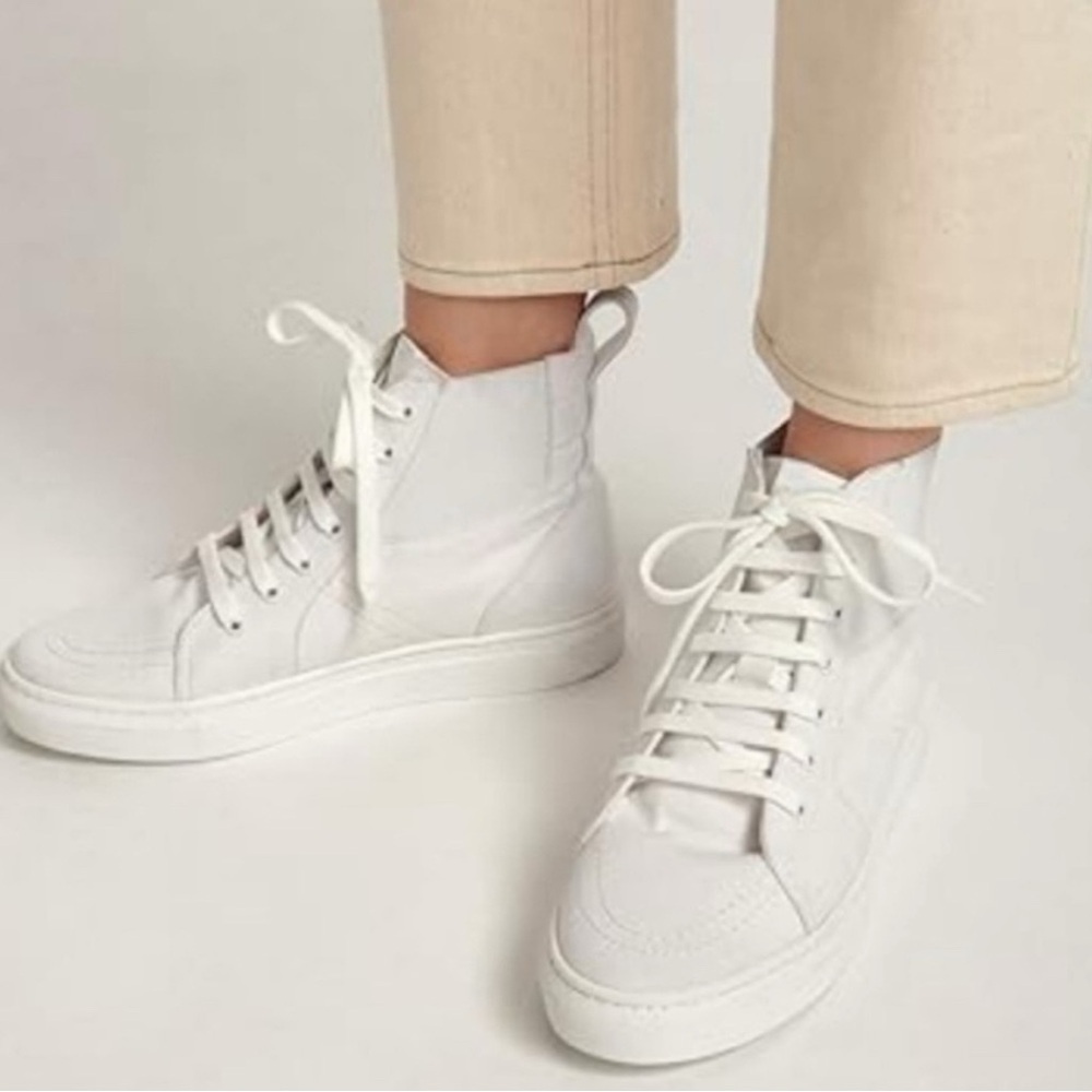 🏷️ Thakoon White Elastic Pull on lace up high top sneakers *IR* 38/ 8